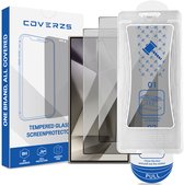 Doos met de tekst 'COVERZS', 'TEMPERED GLASS SCREENPROTECTOR' en 2 screenprotectors.
