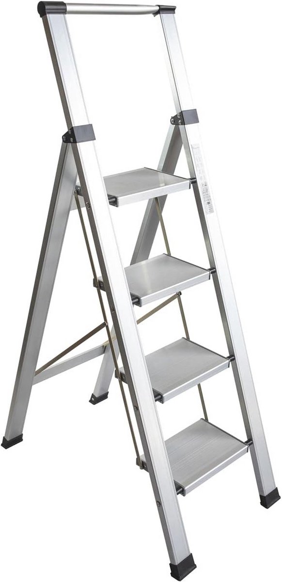 Huisladder Vlak Aluminium 4 Treden