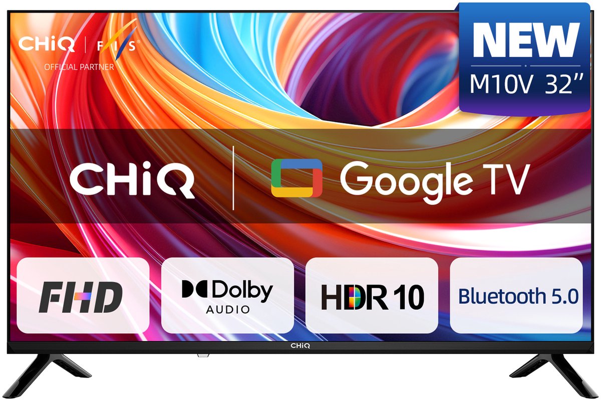 CHiQ L32FM10V - Smart TV 32 Inch - Full HD - Metalen Randloos - Google Assistant - Dolby Audio - HDMI - 2025 Nieuw - CHiQ - €139,99