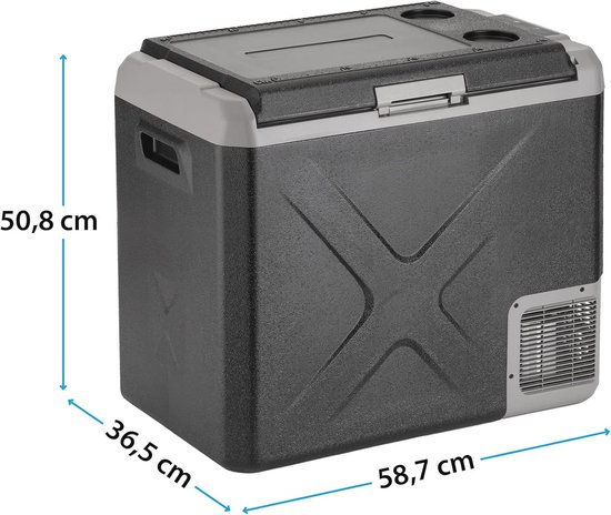Draagbare koelkast en vriezer met compressor - 50 liter, laag verbruik, temperatuur -20 °C tot 20 °C, voor auto en thuis — afbeelding 2