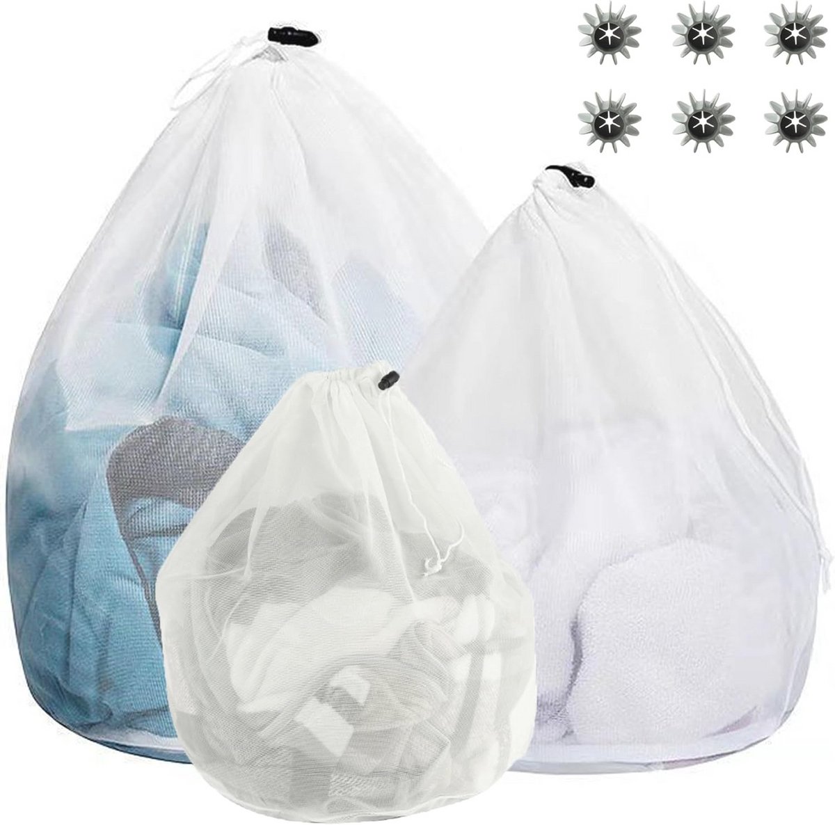 Fijnmazige Waszak 3 Stuks Met Wasballen Voor Ondergoed, Babykleding, En Sokken
