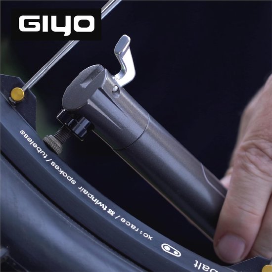 Kleine fiets bandenpomp voor Schrader en Presta ventielen - Draagbare mini pomp tot 80 PSI — afbeelding 4