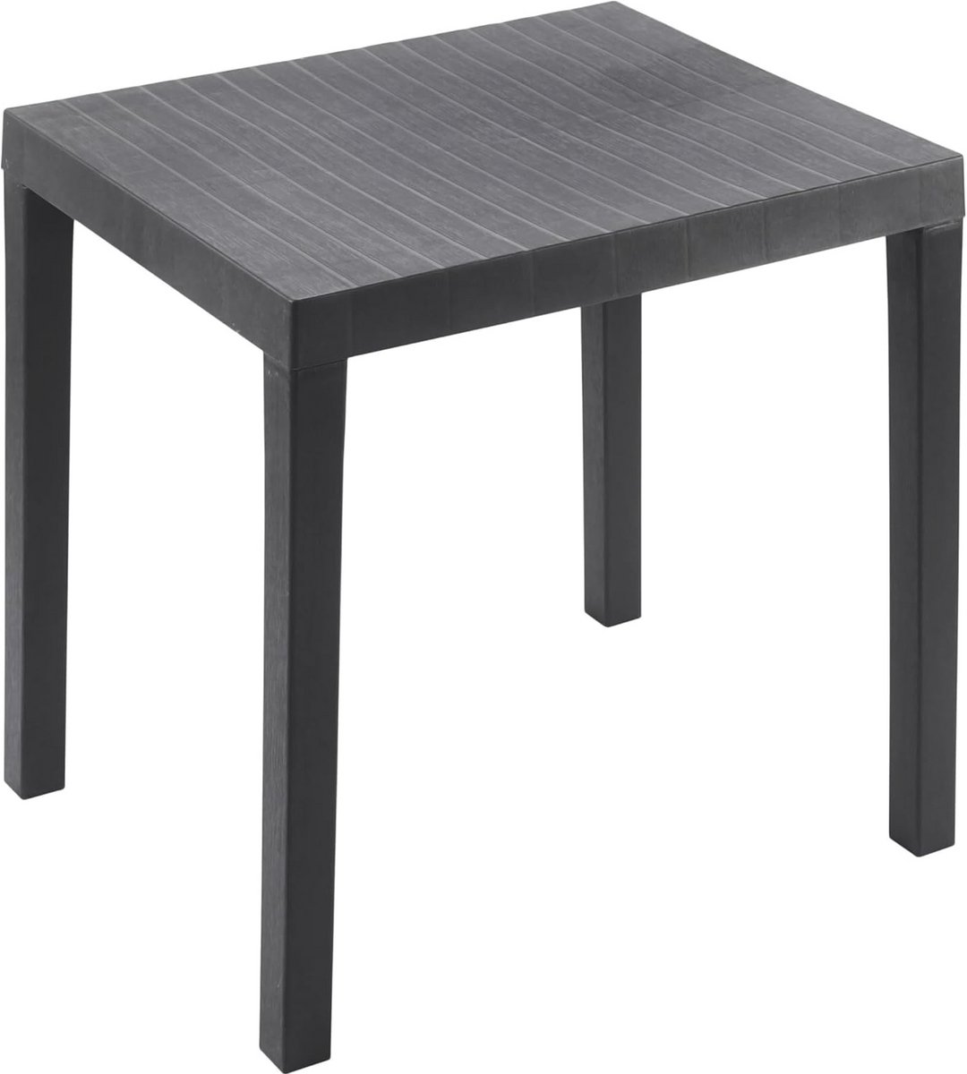 Rechthoekige kunststof tuintafel 78 x 65 cm - antraciet voor buiten, balkon en camping