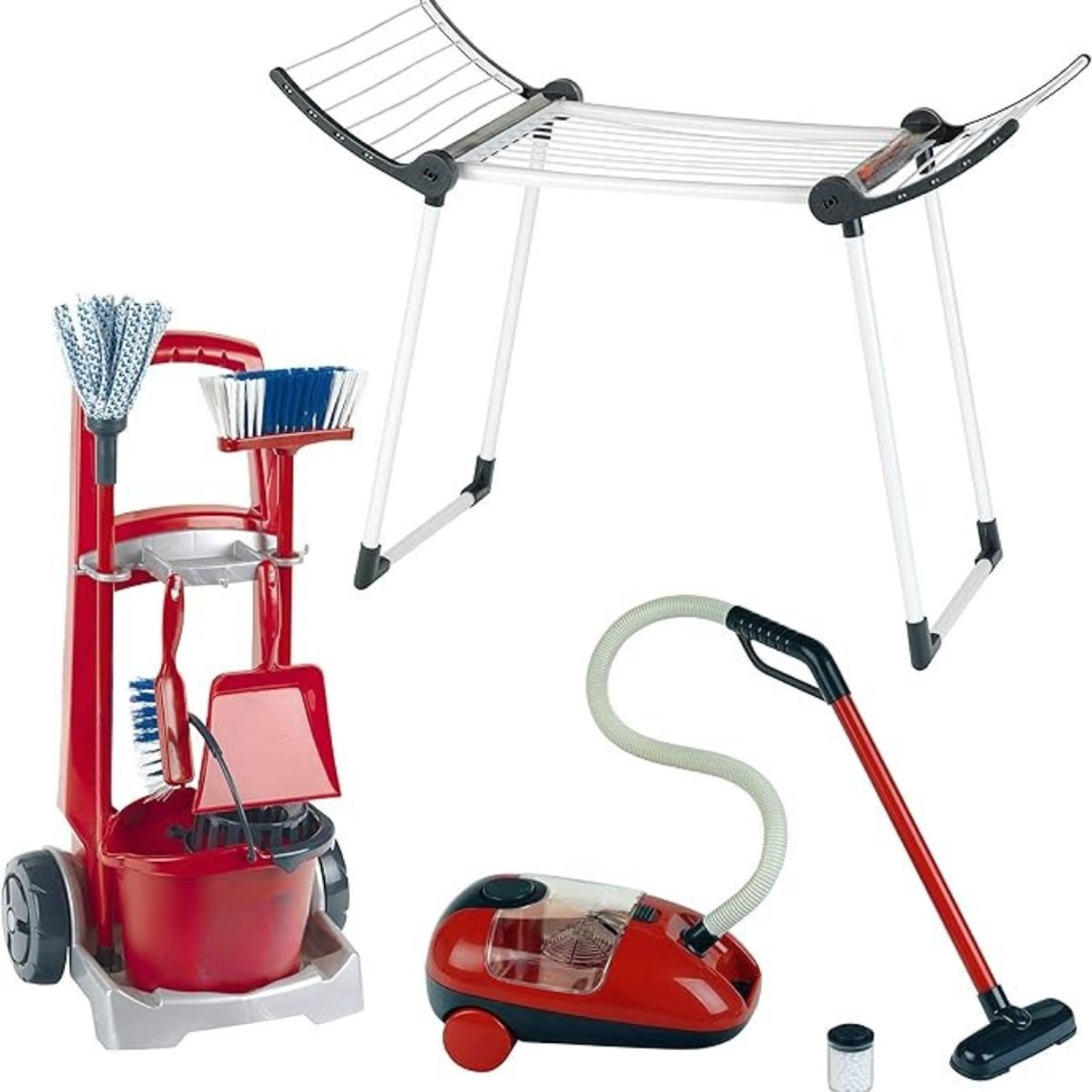 MMP® Schoonmaakkar - Poets Wagen - Schoonmaakkast - 29x24x60cm - Rood