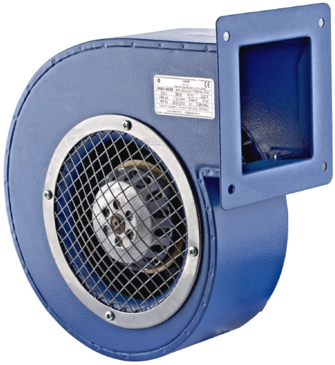 Radiaalventilator - Industriële ventilator Ketelventilator - Lucht afzuigen - Lage geluidsemissie - 450 m³/u - Blauw
