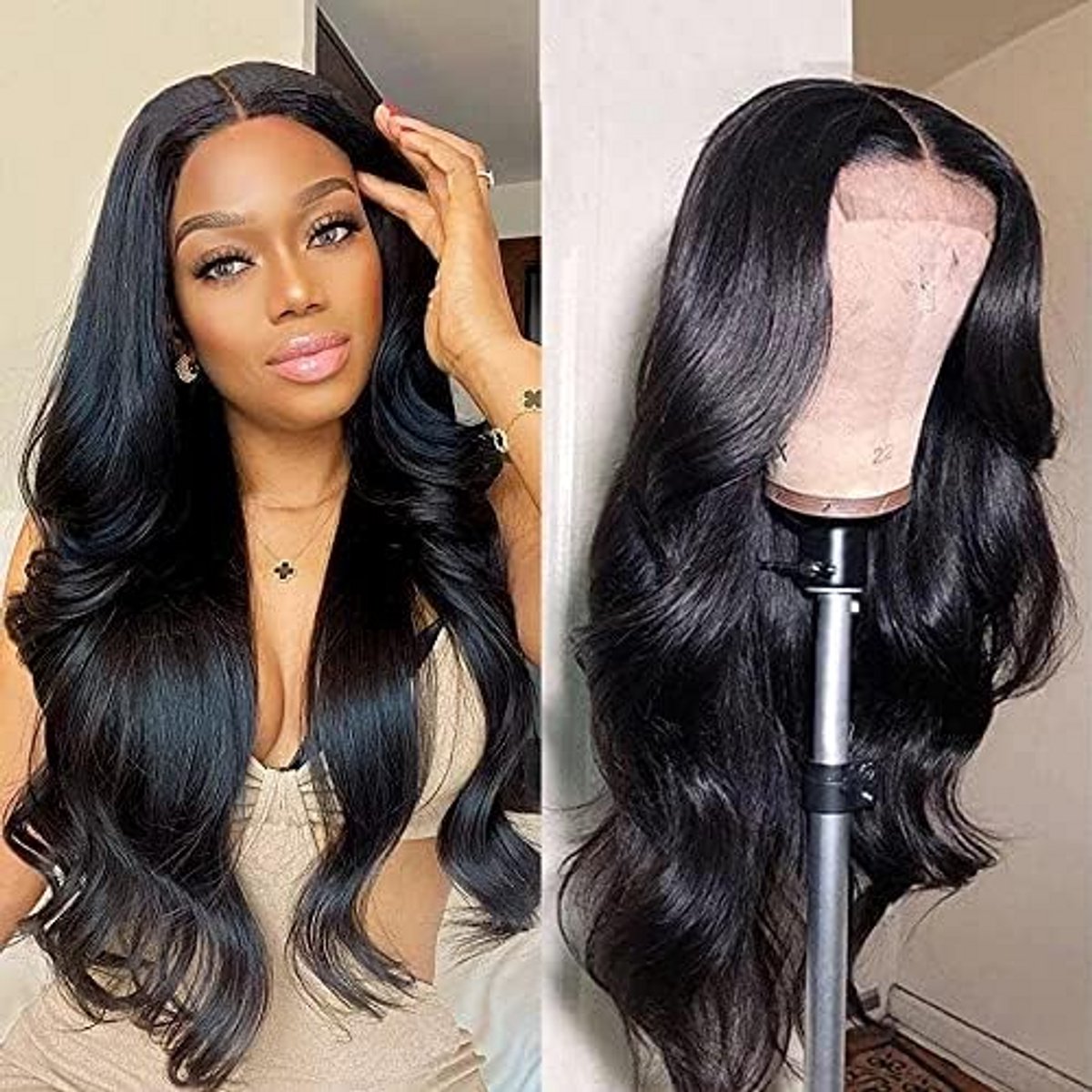 Human Hair Lace Front Wig HD Body Wave 20 inch 100% Natural 50,8