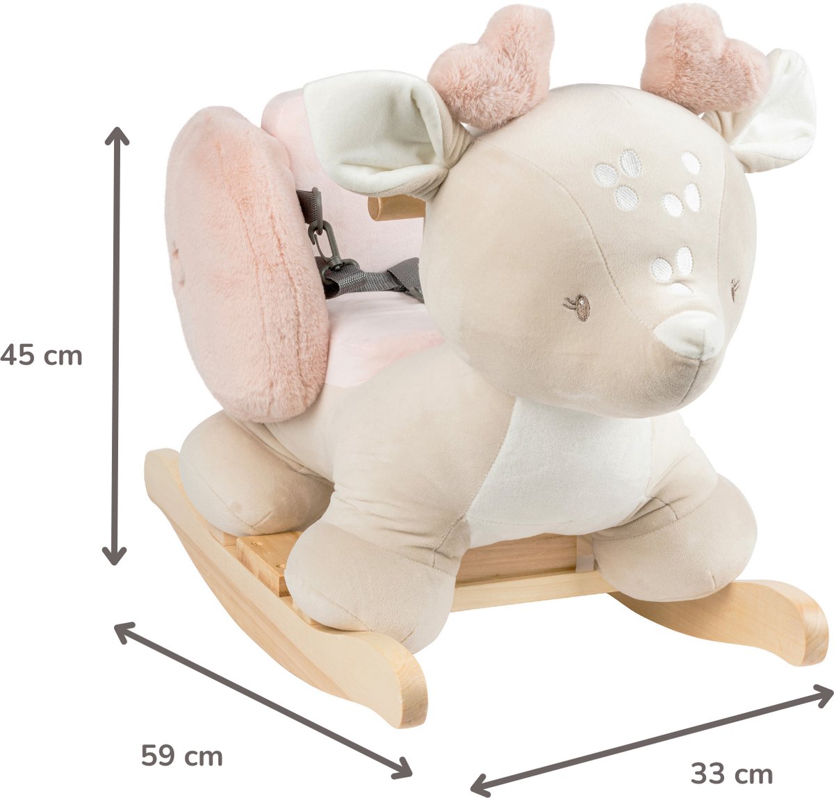 Nattou FanFan Hobbelpaard hertje - 59 cm - Schommelpaard - Baby Speelgoed - Beige — afbeelding 4