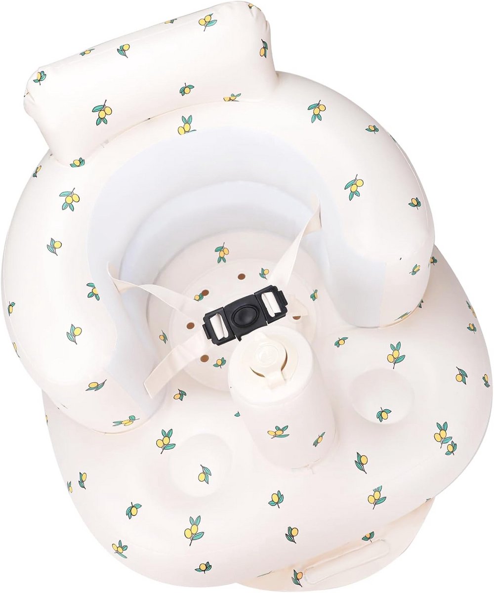 Opblaasbare Babystoel met 3-puntsgordel - Ideaal voor Baby's vanaf 3 Maanden, Lichtgewicht en Draagbaar, Perfect voor Buiten en Binnen