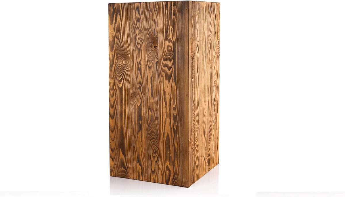 Rustieke houten zuil voor decoratie en planten, Vloerlantaarnstandaard en Tijdloze Houtdecoratie 80x40x40 cm