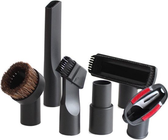 Daity 6-delig stofzuiger hulpstukken set - geschikt voor Miele - Philips - AEG - Karcher - Bosch - Numatic - Nilfisk - meubelborstel - spleetzuigmond - stofzuigermond - stofzuigermondstuk - stofzuigervoet - borstel - universeel zuigmond
