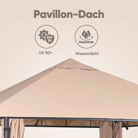Grizzly Europe Tuinpaviljoen 3x3m Midnight Zonder Zijwanden