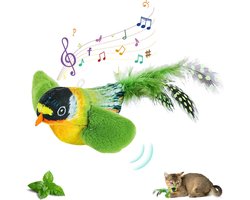 Daity 1 Pack - Kattenspeeltje om te achtervolgen en te aaien - kattenspeeltje met tjilpende vogel - interactief kattenspeeltje met musachtige geluiden