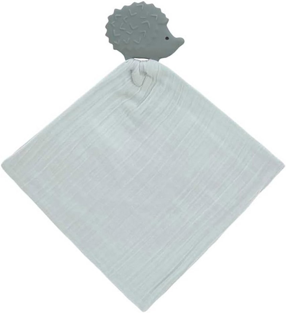 Knuffeldoek met Bijtring van Natuurlijk Rubber en Biologisch Katoen - Grijs - Perfect voor Baby's Ontwikkeling