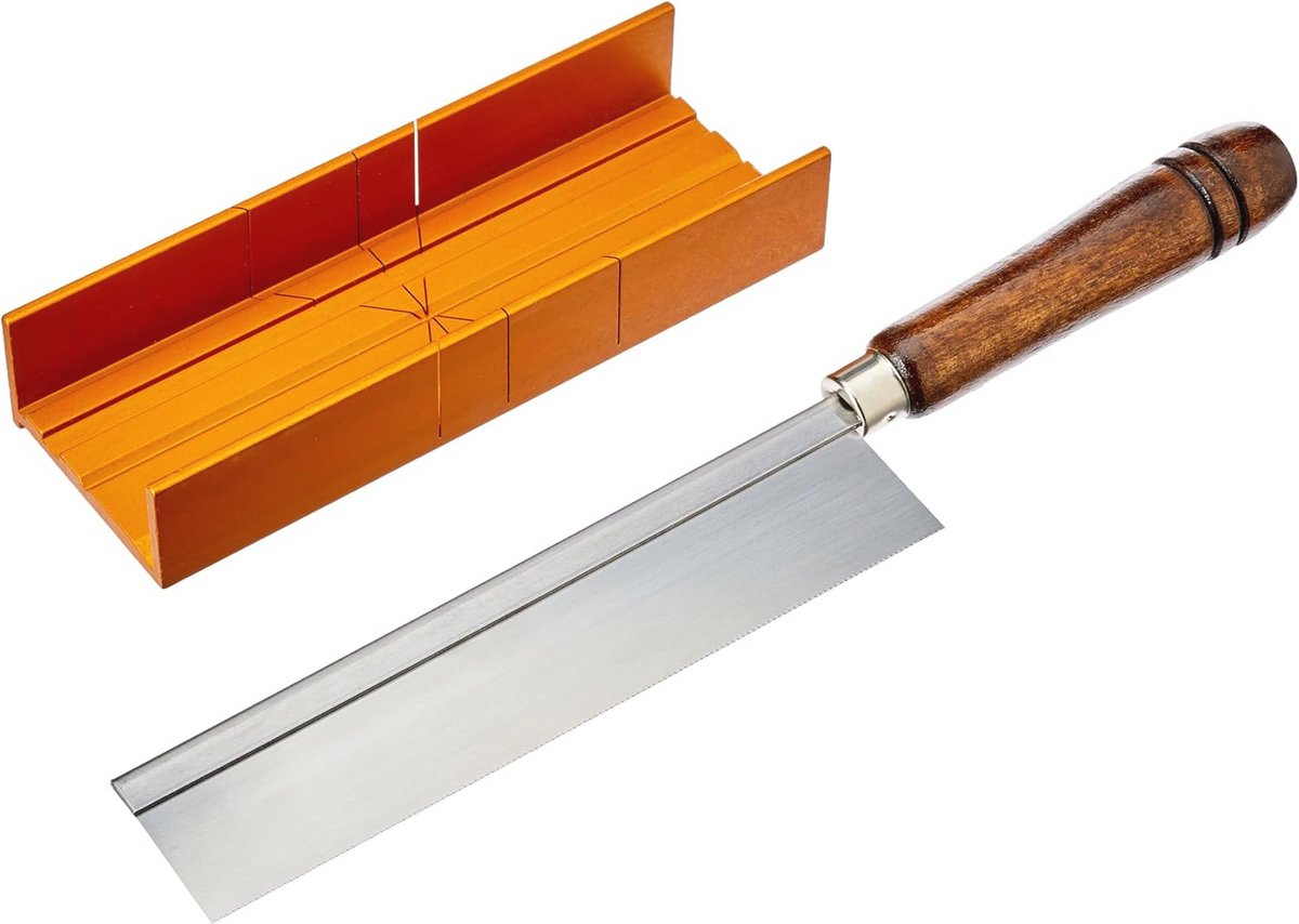 Fijne Kerf Zaag met Aluminium Gezaagd Miter Box - Precisie Zaag voor Dunne Materialen