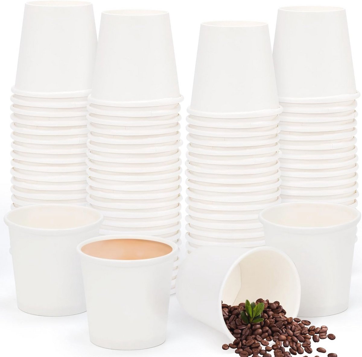200 Stuks Papieren Espresso Bekers - 50 ml Portiebekers voor Warme en Koude Dranken