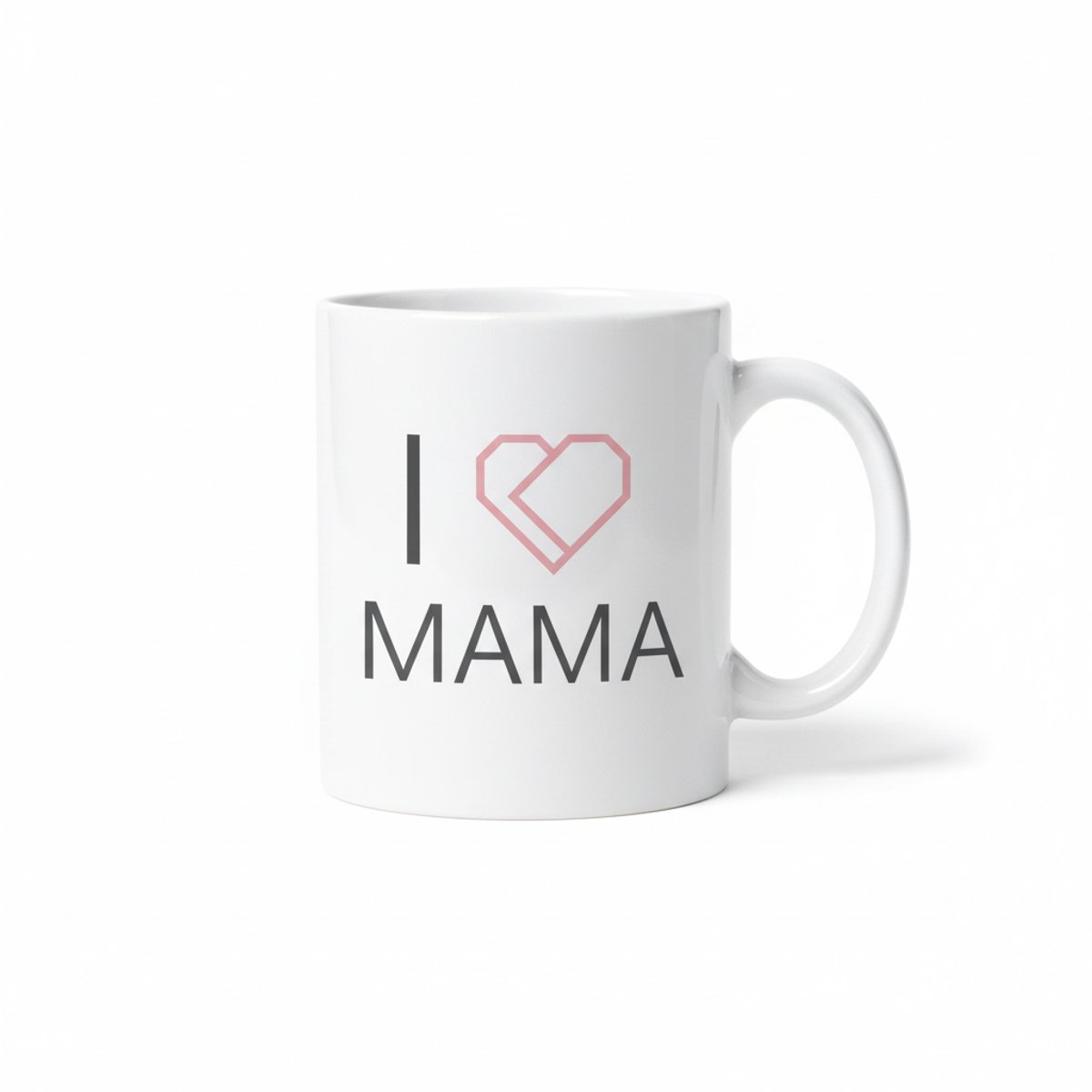I Love Mama Mok 330 ml – Hartjesdesign Moederdag Cadeau – Keramische Koffiebeker voor Mama
