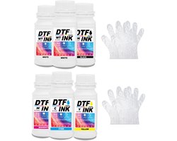 Creatorally DTF inkt set - 6pcs - DTF transfer inkt voor textielbedrukking - thermische transfer voor DTF-printers - DTF overdracht - 5 kleuren - Per fles 250 ml