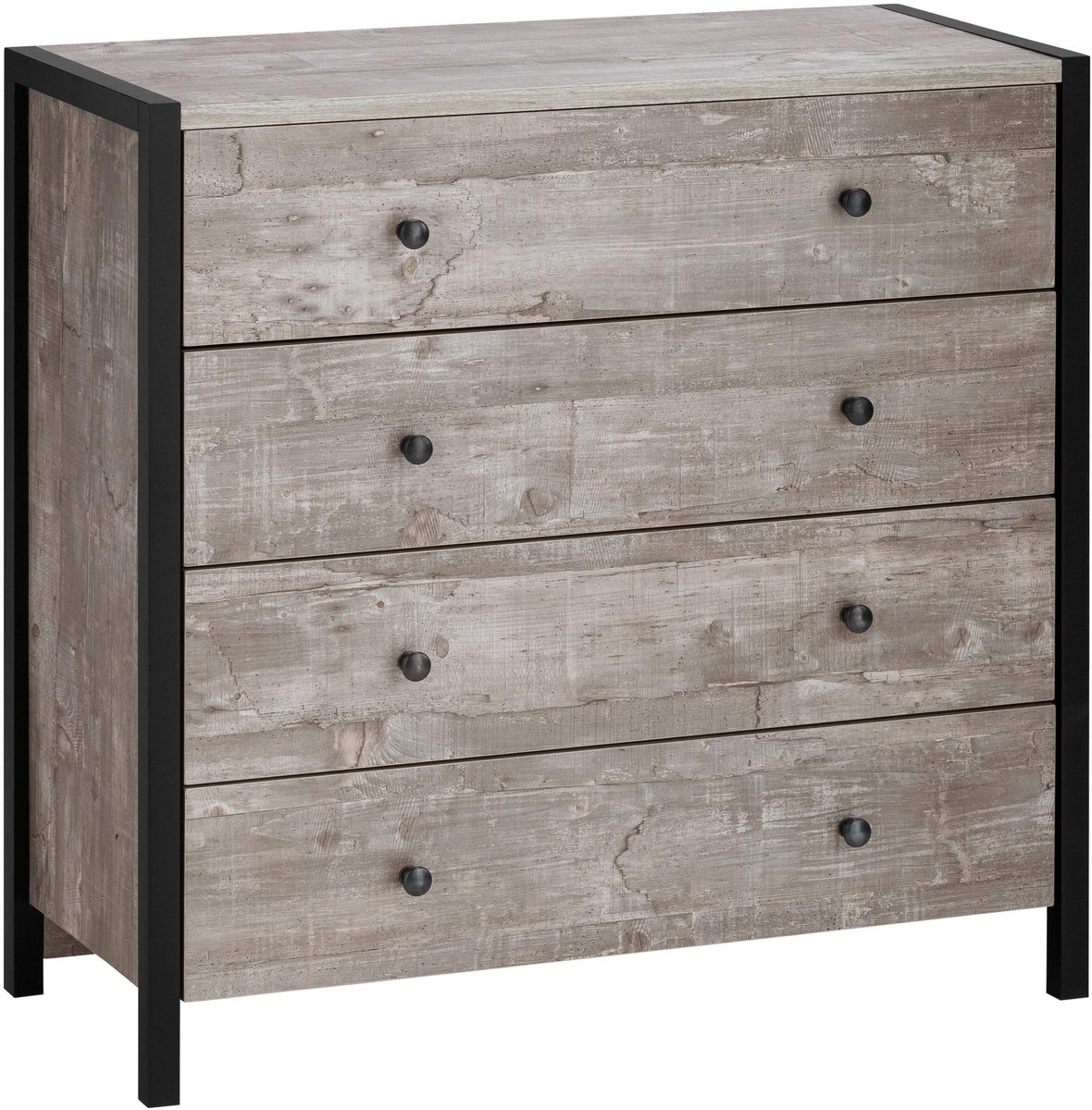 Notio Living Chris-Kist - 4-Laden - Betonzwart