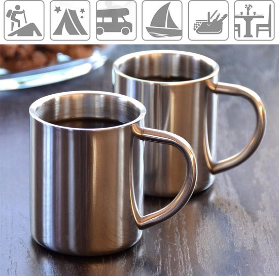 Ynkkvre - Mok - Koffiemok - Coffee Cup - Beker - Reisbeker - Dubbelwandig - 400ml - 2-Pack - Vaatwasserbestendig — afbeelding 5