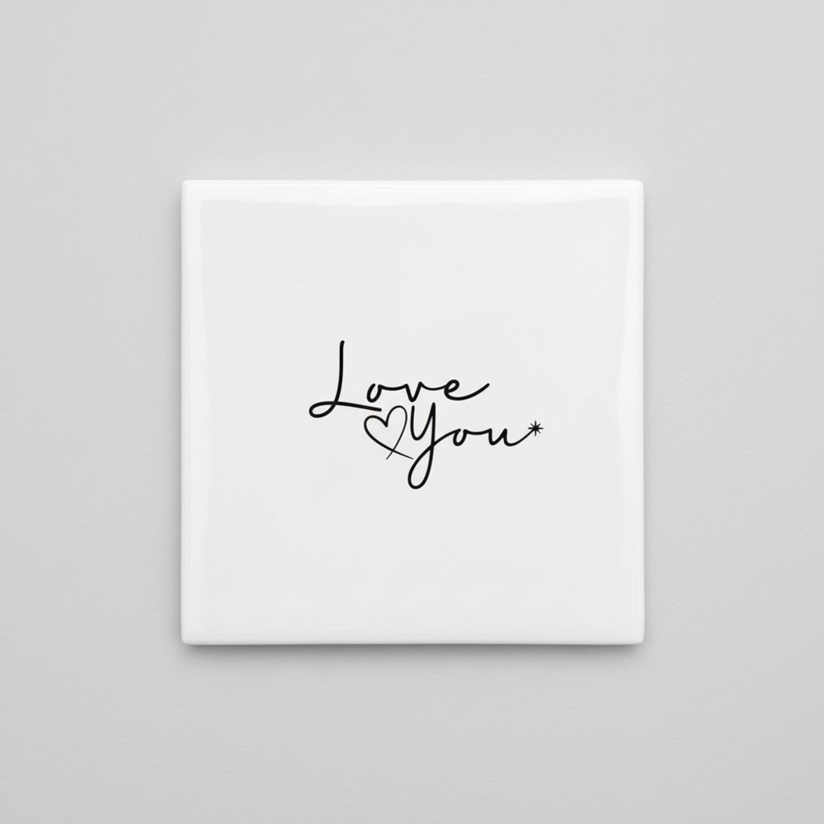 Minimalistische Liefdesquote Keramische Tegel “Love You” – Elegante Romantische Wanddecora