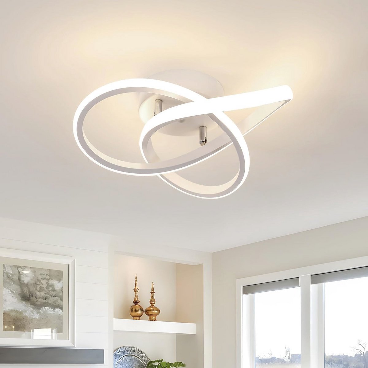 Moderne LED Plafondlamp in Bloemvorm - 30W 3300 Lumen voor Slaapkamer, Keuken en Hal