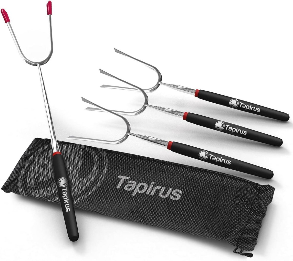 Set van 4 Uitschuifbare Kampvuurstokken - Ideaal voor BBQ en Familiemomenten