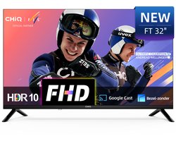 CHiQ LF32FT - Smart TV 32 Inch - Full HD - Metalen Randloos - Google TV - Dolby Audio - HDMI - 2025 Nieuw