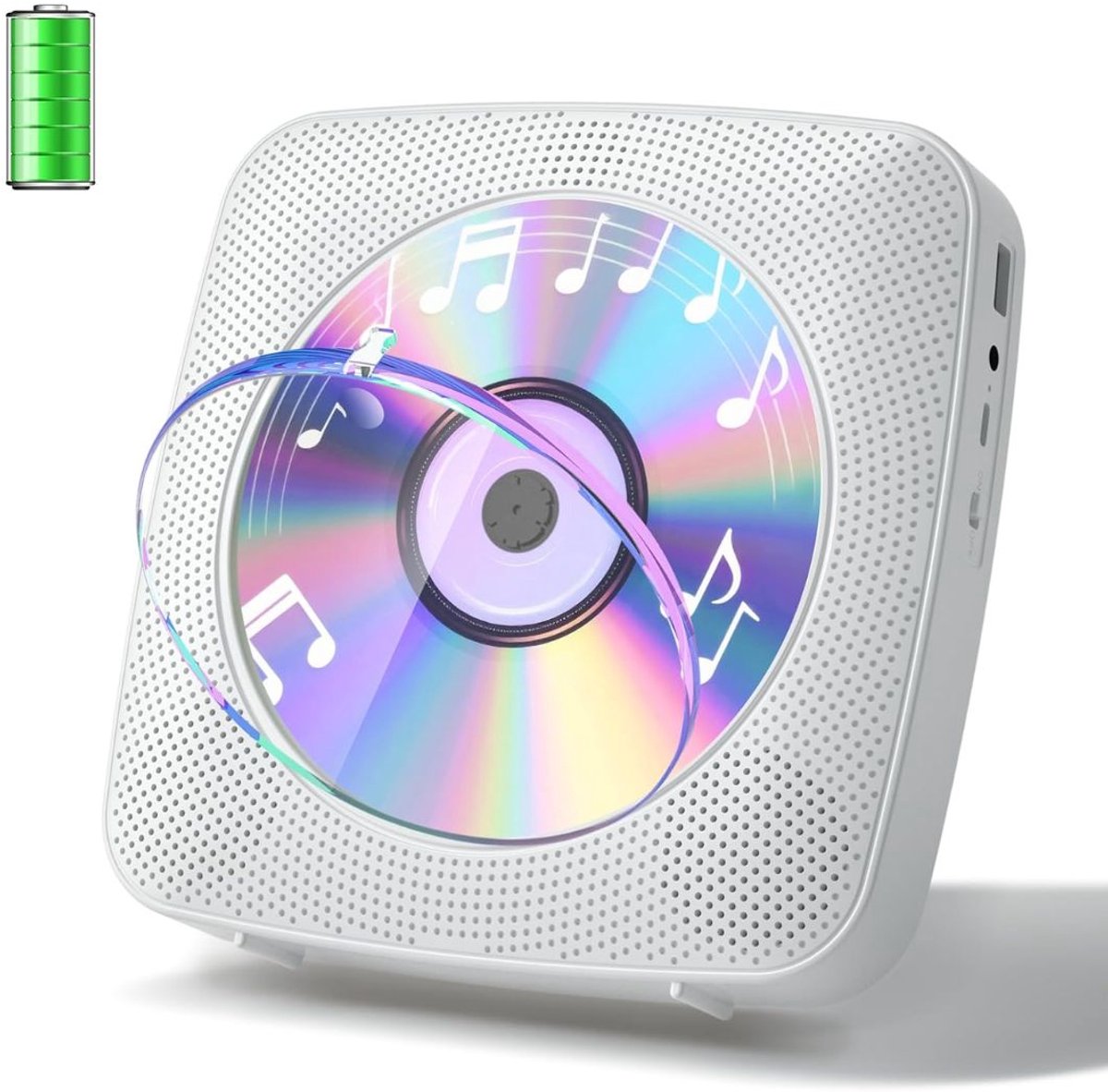 SNJY® CD Speler - Muziekspeler - Draagbare Radio CD Speler - 1800 mAh - Wit