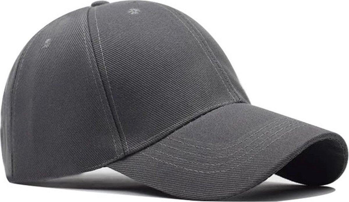 Baseball cap - Pet - 6 Panelen - Verstelbaar - Katoen - Zonwering - Hoofddeksel - Antractiet/grijs - Jonyx