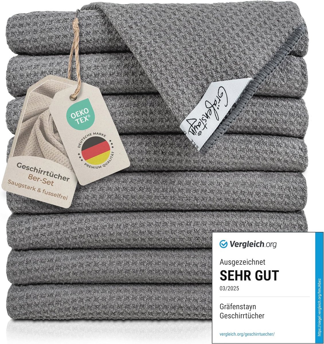 Set van 8 Microvezel Vaatdoeken - Absorberende en Pluisvrije Keukenhanddoeken 50x70 cm