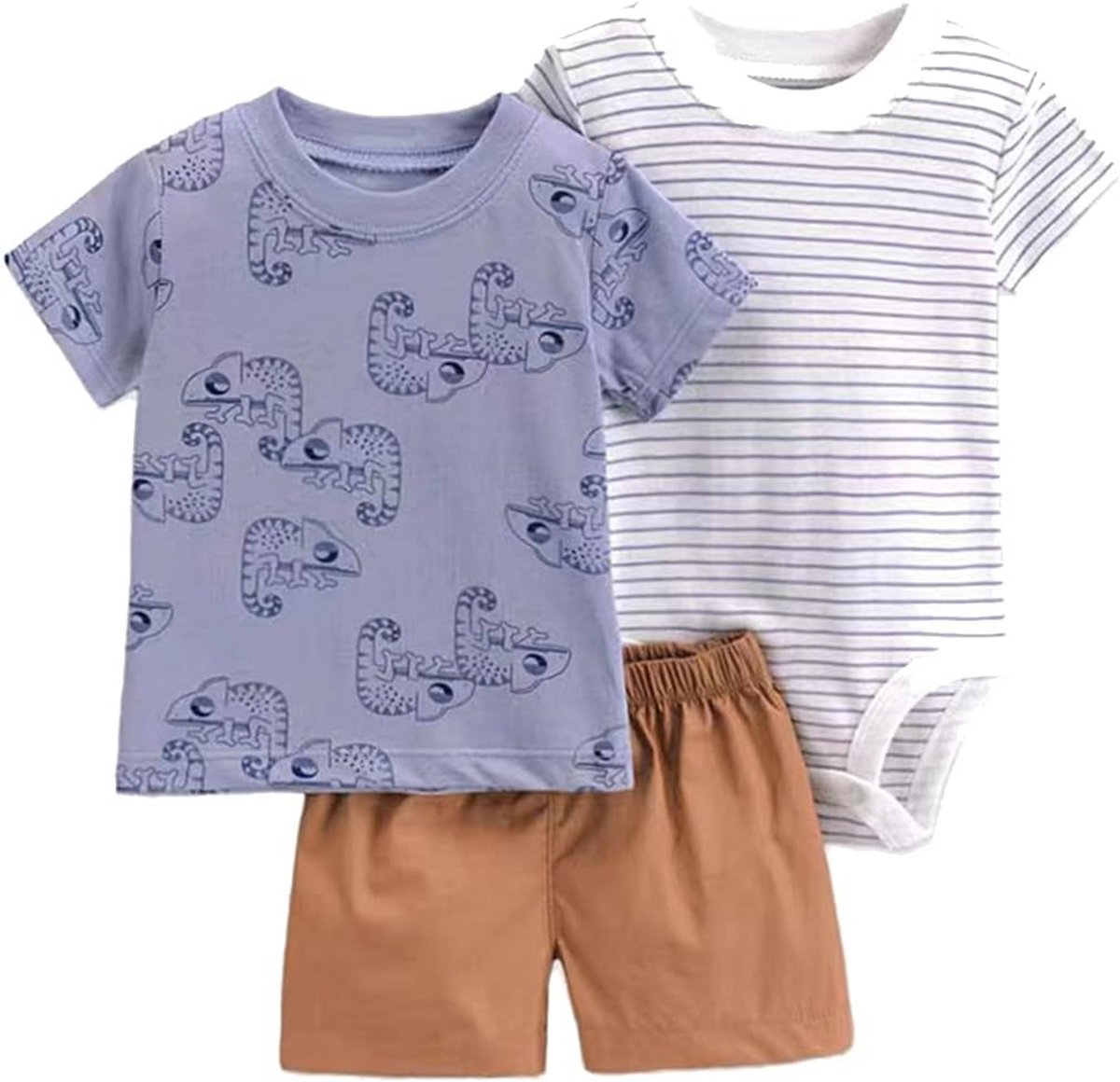 Set van 3 katoenen babykleding zomer overalls en shorts voor jongens 3-24 maanden