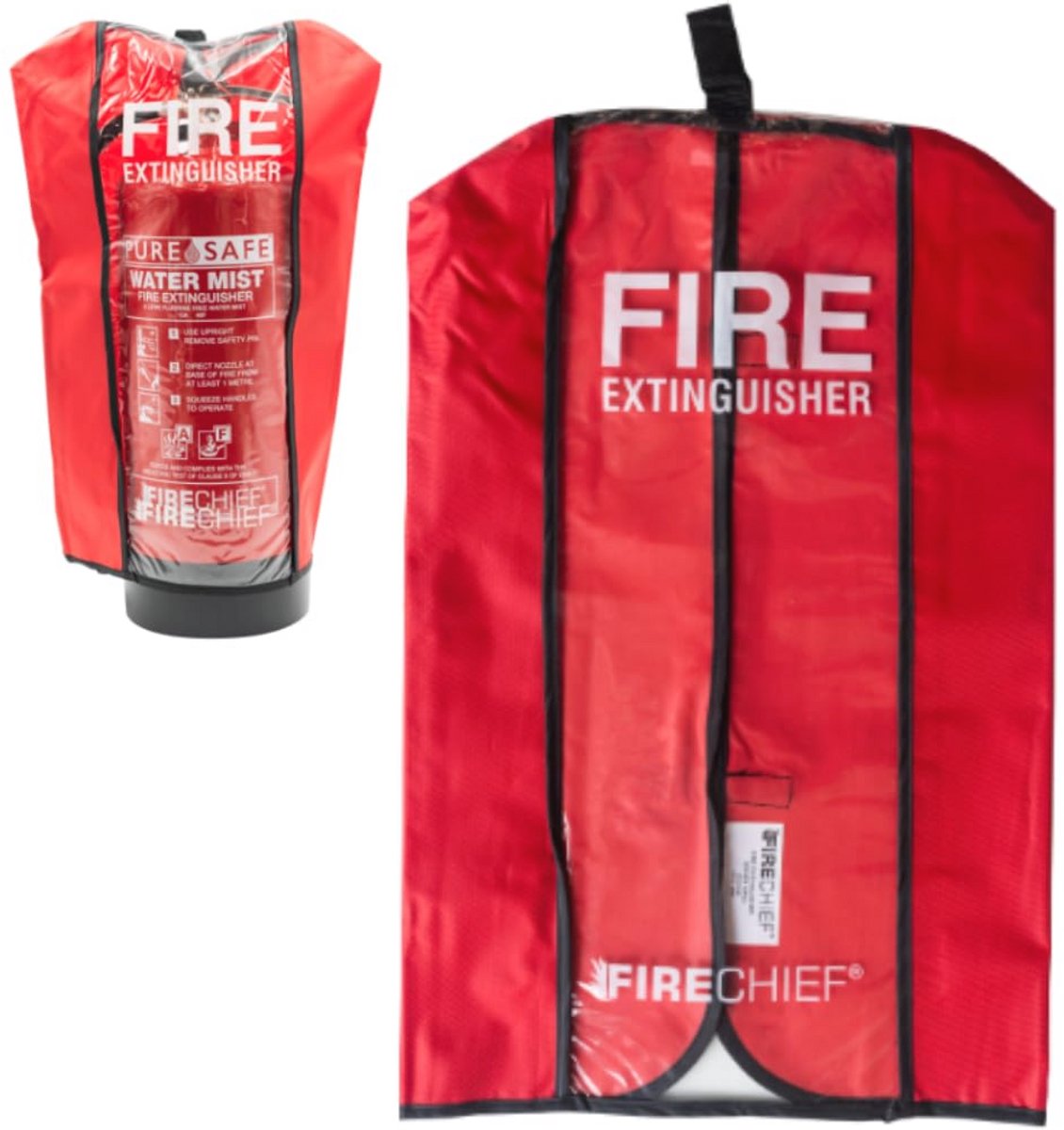 Afdekking voor Middelgrote Brandblusser - Rood