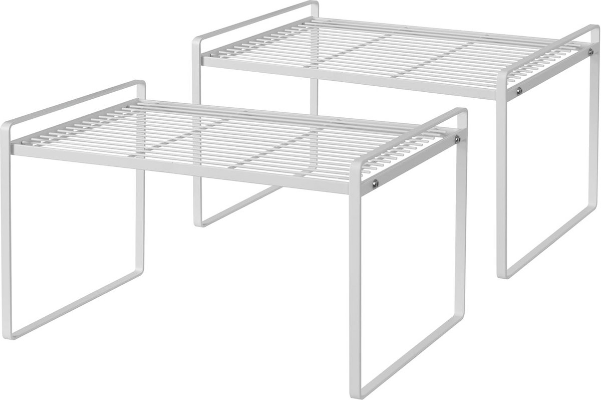 2 Pack Keukenkast Organizer Rack - Ruimtebesparend en Antislip