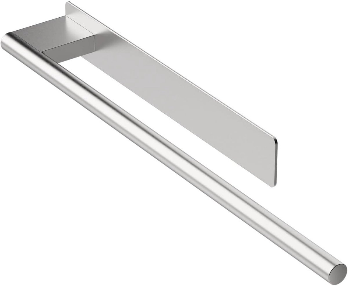 GELLDG Handdoekrek - Enkele handdoekstang - Wandmontage - Badkameraccessoires - Handdoekrek zonder boren - Geschikt voor badkamer, keuken, woonkamer, slaapkamer - Zilver - 39 cm