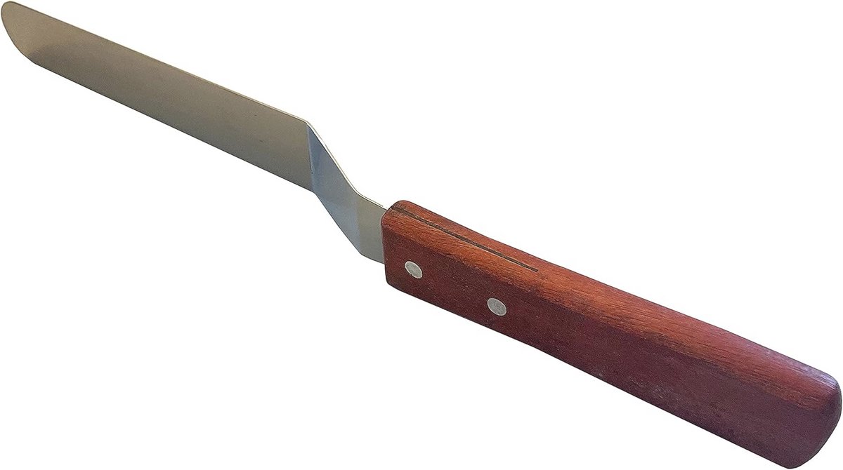 Roestvrijstalen Spatel met Houten Handvat - 20 cm Lang, 3 cm Breed
