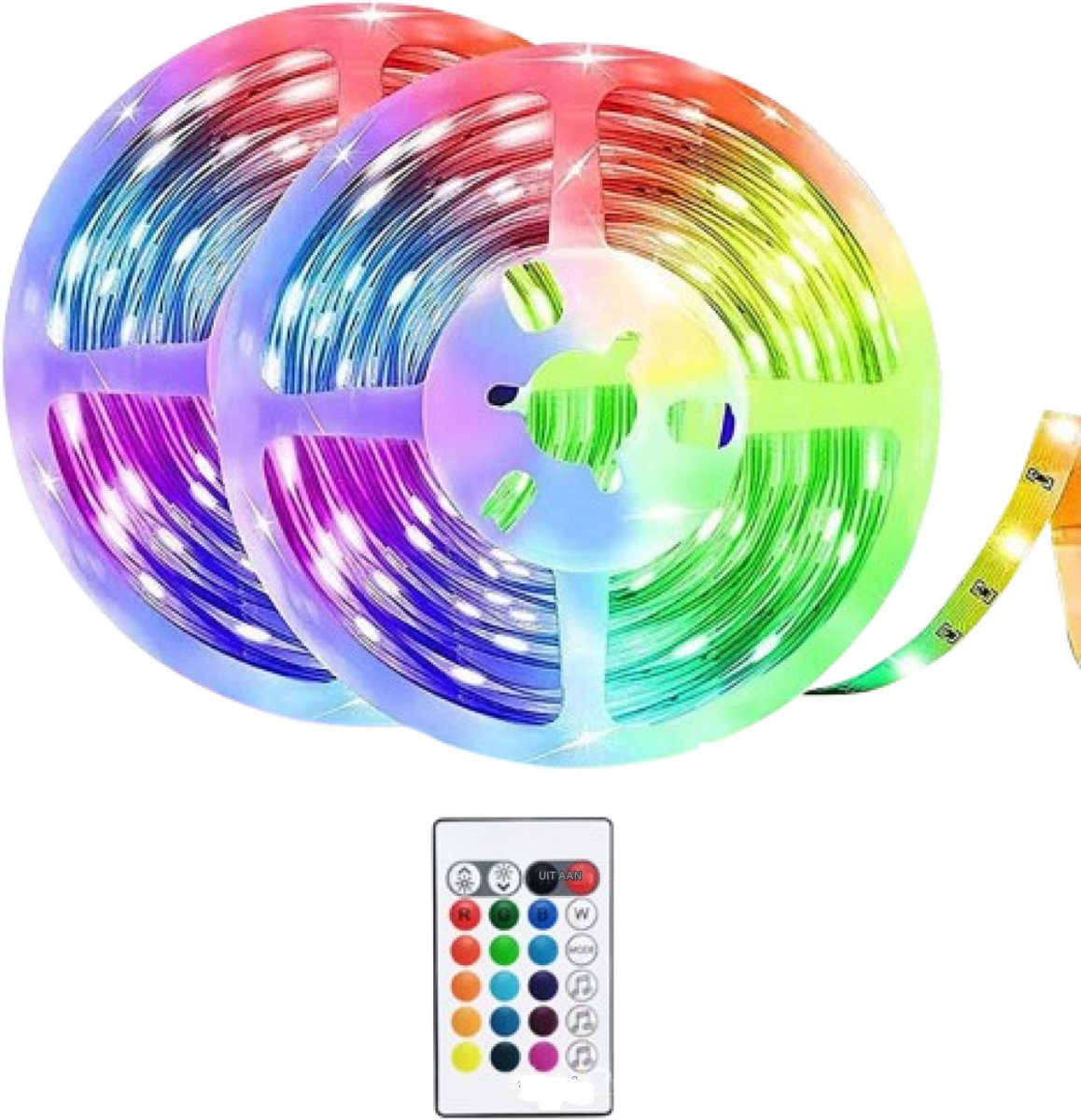 GELLDG LED-lichtstrip - met afstandsbediening - RGB dimbare en kleurveranderende LED-lichtslinger - Bluetooth zelfklevende LED-lichtstrip - geschikt voor kamerdecoratie, keuken, plafond, spelletjes, feesten - 15 meter