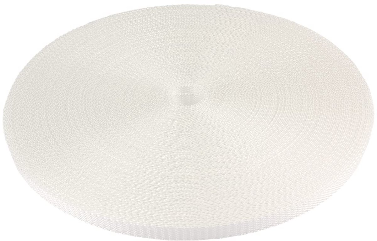Gordelband 14 mm breedte wit 50 meter voor rolluiken