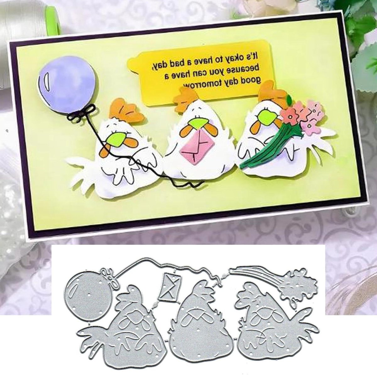 Allecta - Ballon Envelop Metalen Die Cuts, Back to School Thema, DIY Scrapbooking Stencils, Decoratieve Embossing