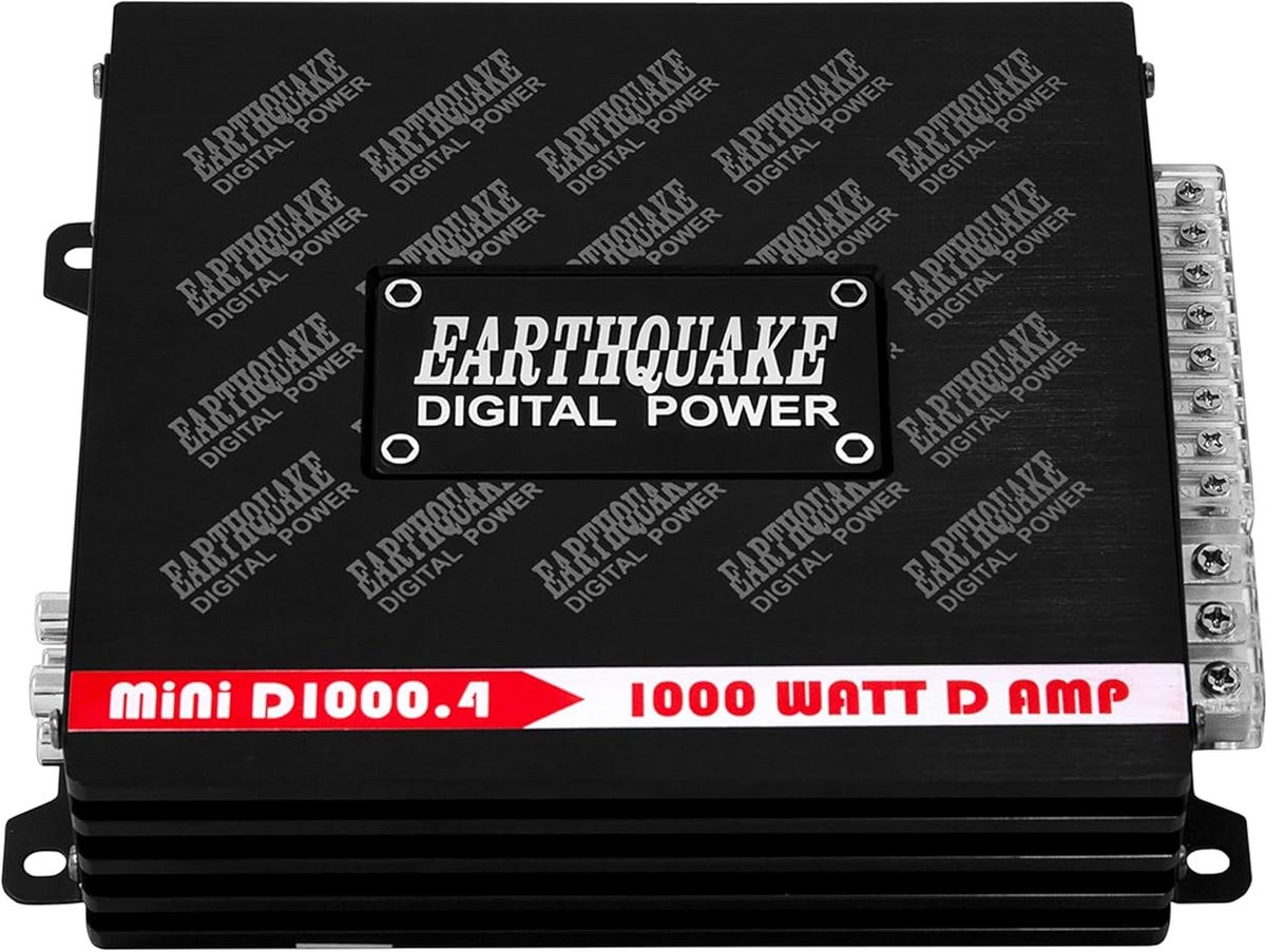 4-Kanaals Klasse D Auto Versterker 1000W Piekvermogen Compact Digitaal Vermogen