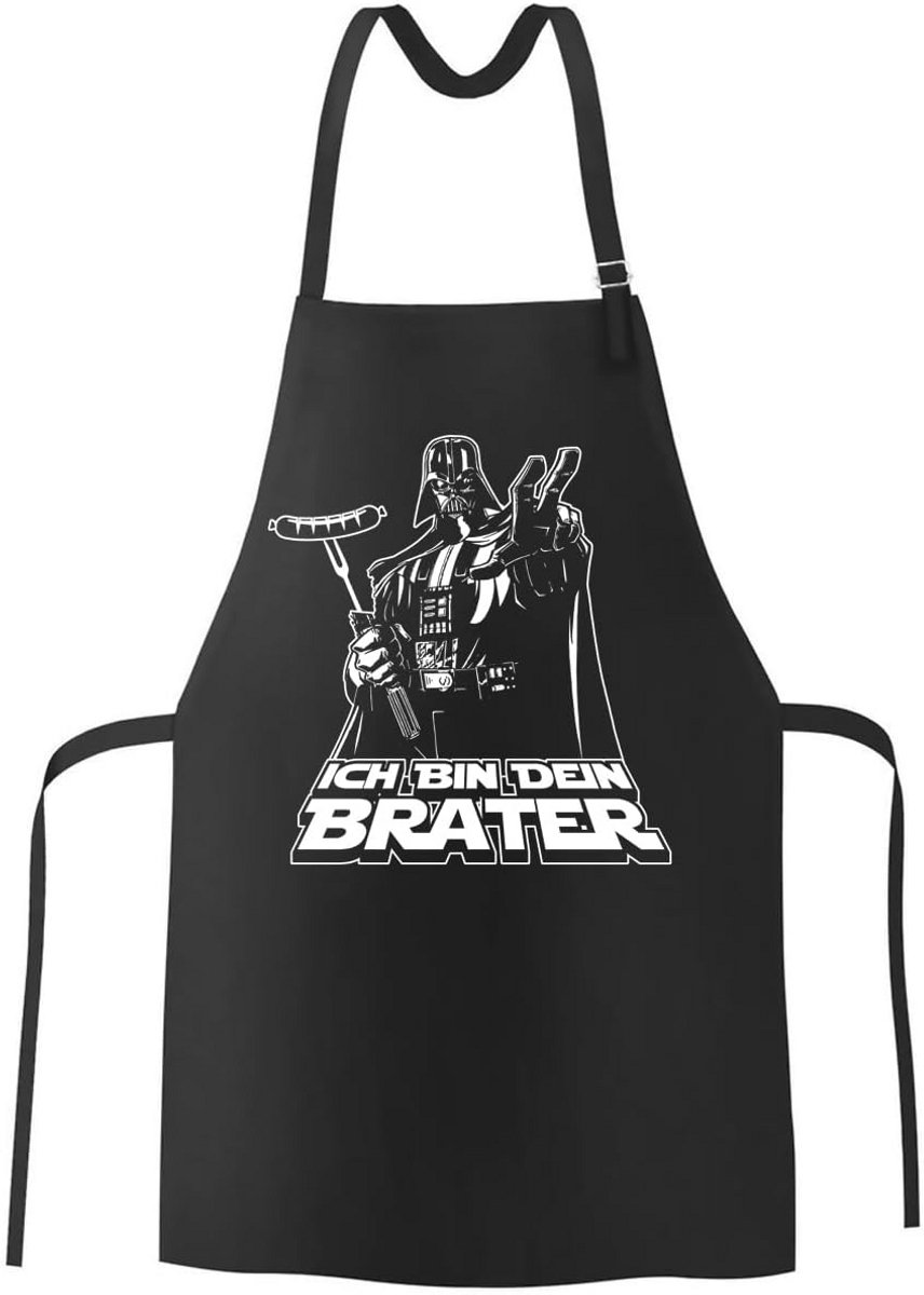 Barbecueschort voor mannen - Ich bin dein Brater - Zwart - Eén maat
