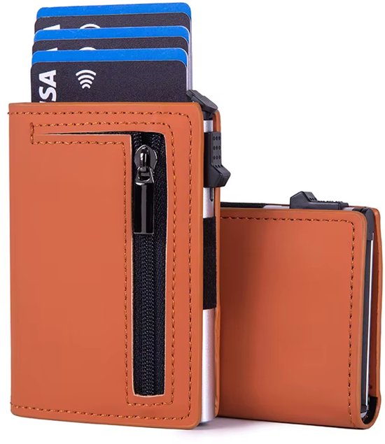 Portefeuille Magnétique pour Hommes – Portefeuille Minimaliste en Cuir Luxe avec Blocage RFID, Porte-Cartes Rétractable, Sécurisé et Élégant, Perfect pour l'Utilisation Quotidienne et Cadeau - KHAKI