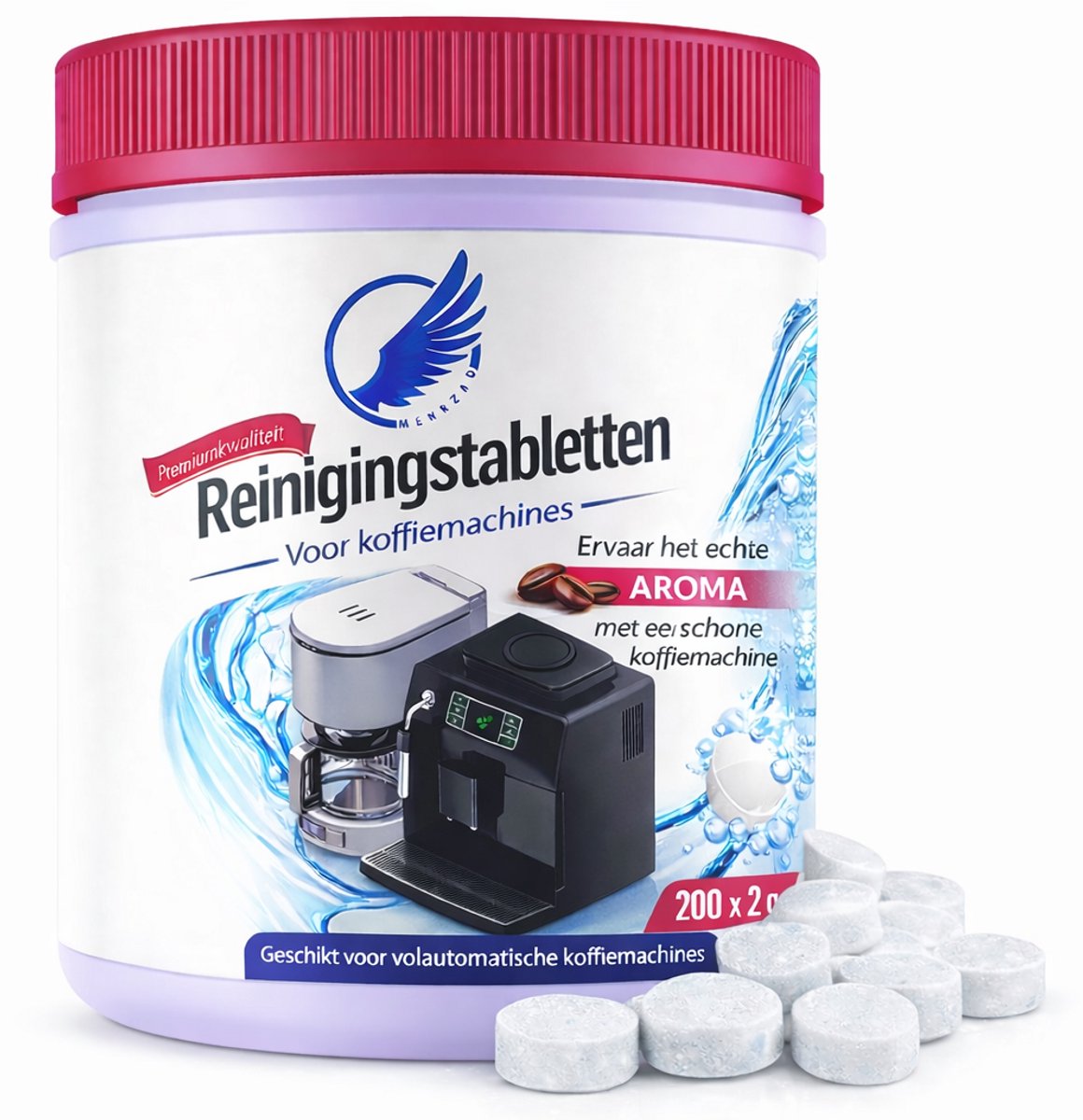 Reinigings tabletten koffiemachine - 200 stuks 2 gram - Universeel - Voor Jura - Siemens - Philips - Bosch - Krups - Delonghi — afbeelding 1