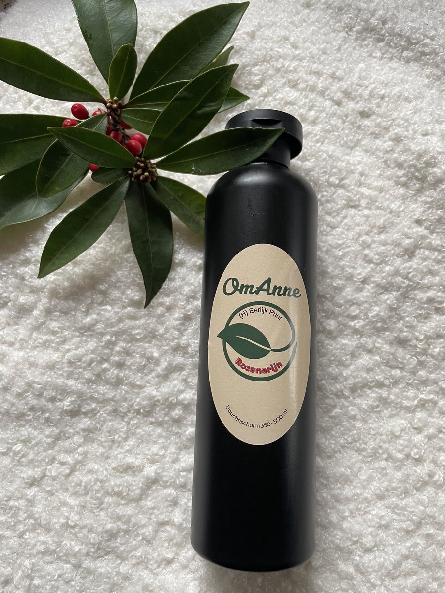 Douche en Bad Schuim Rozemarijn 500 ml. Puur Natuur! van OmAnne Prijs Inclusief Verzending!!