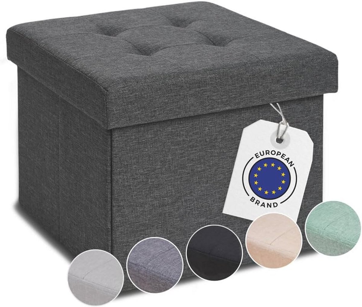 Opbergbank voor slaapkamer - 41x31x31cm - Rechthoekige Opbergt Uitvoering - Beige Zitbank