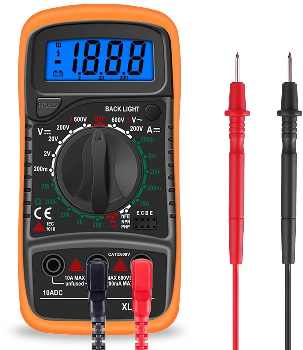 Draagbare Digitale Multimeter met LCD Achtergrondverlichting voor AC/DC met Stroom- en Spanningsmeting