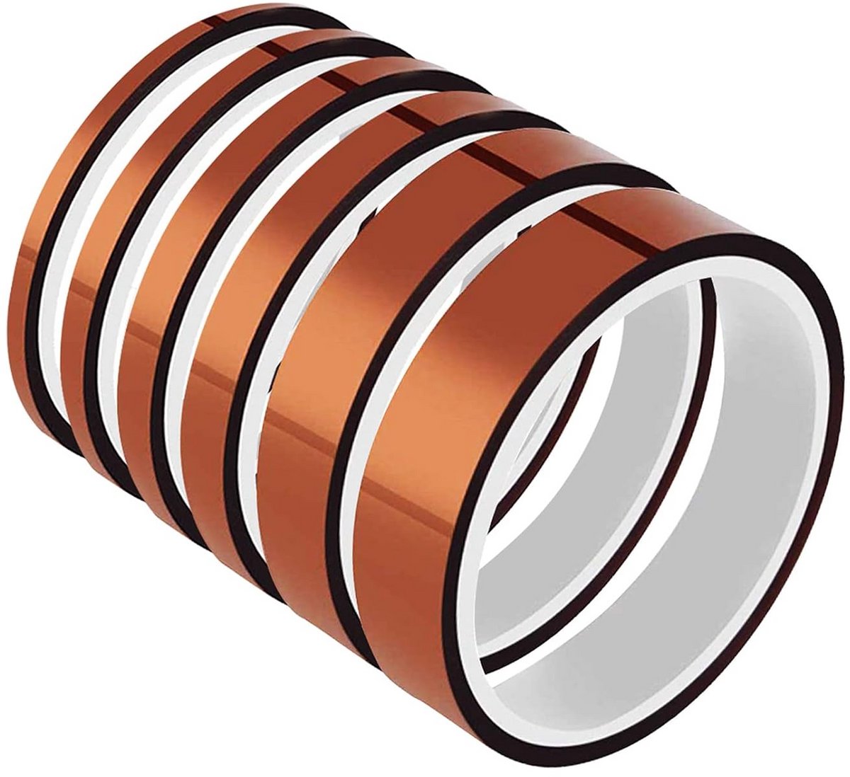 6 Rollen Hoge Temperatuur Tape Polyimide Film Zelfklevend - Diverse Breedtes voor Solderen en Elektrische Isolatie