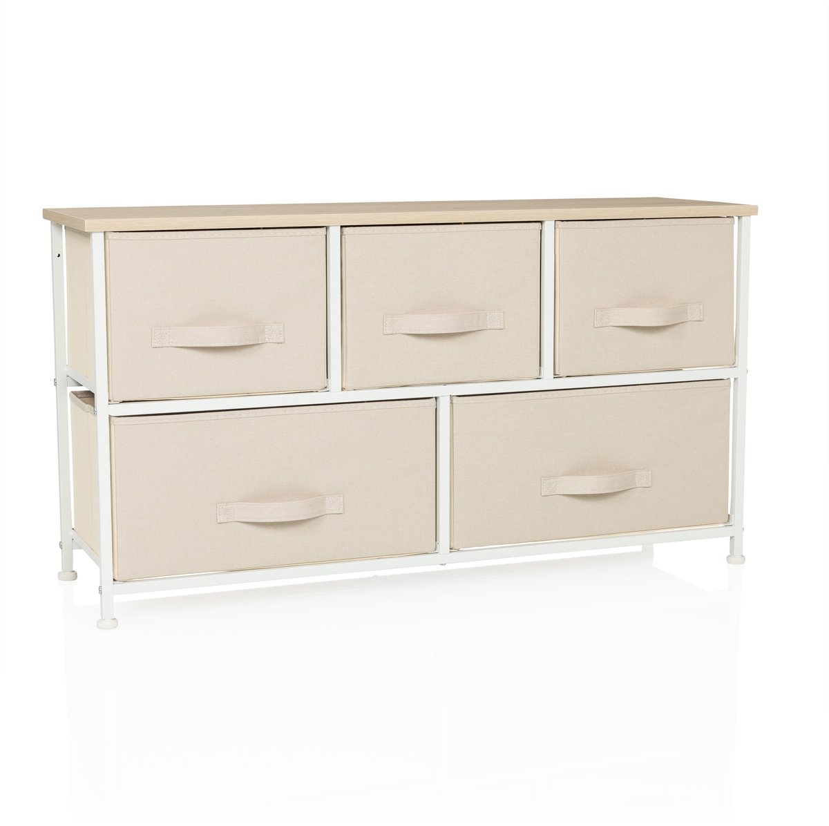 hjh LIVING Ladekast FOLDAR 100x30x55cm 5 vakken beige hjh LIVING