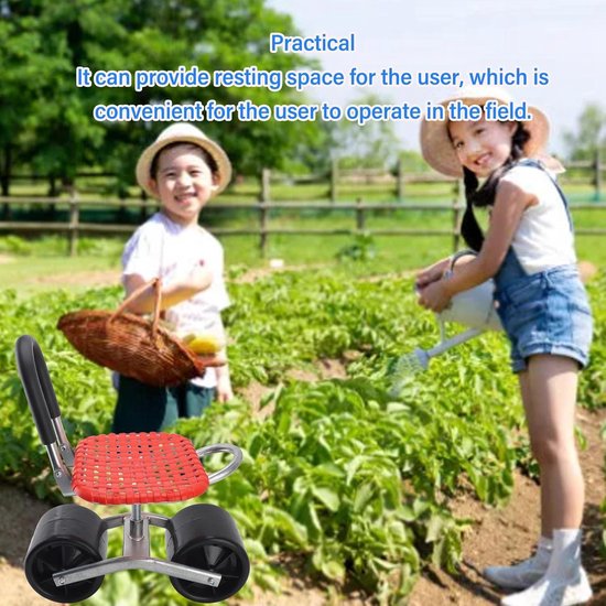 Allecta - Tuinrollende Werkstoel met Wielen - Comfortabele Tuinstoel voor Wieden en Planten - Ergonomische Tuinkruk voor Buiten - Ideaal voor Terras en Tuin - Praktische Tuinscooter voor Planten van Allecta — afbeelding 5