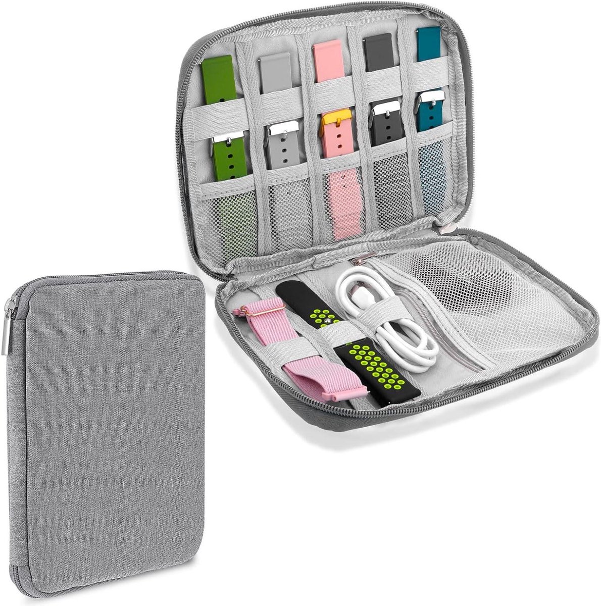 Allecta - Horlogeband Opbergcase Waterdicht Grijs Modern Organizer Tas