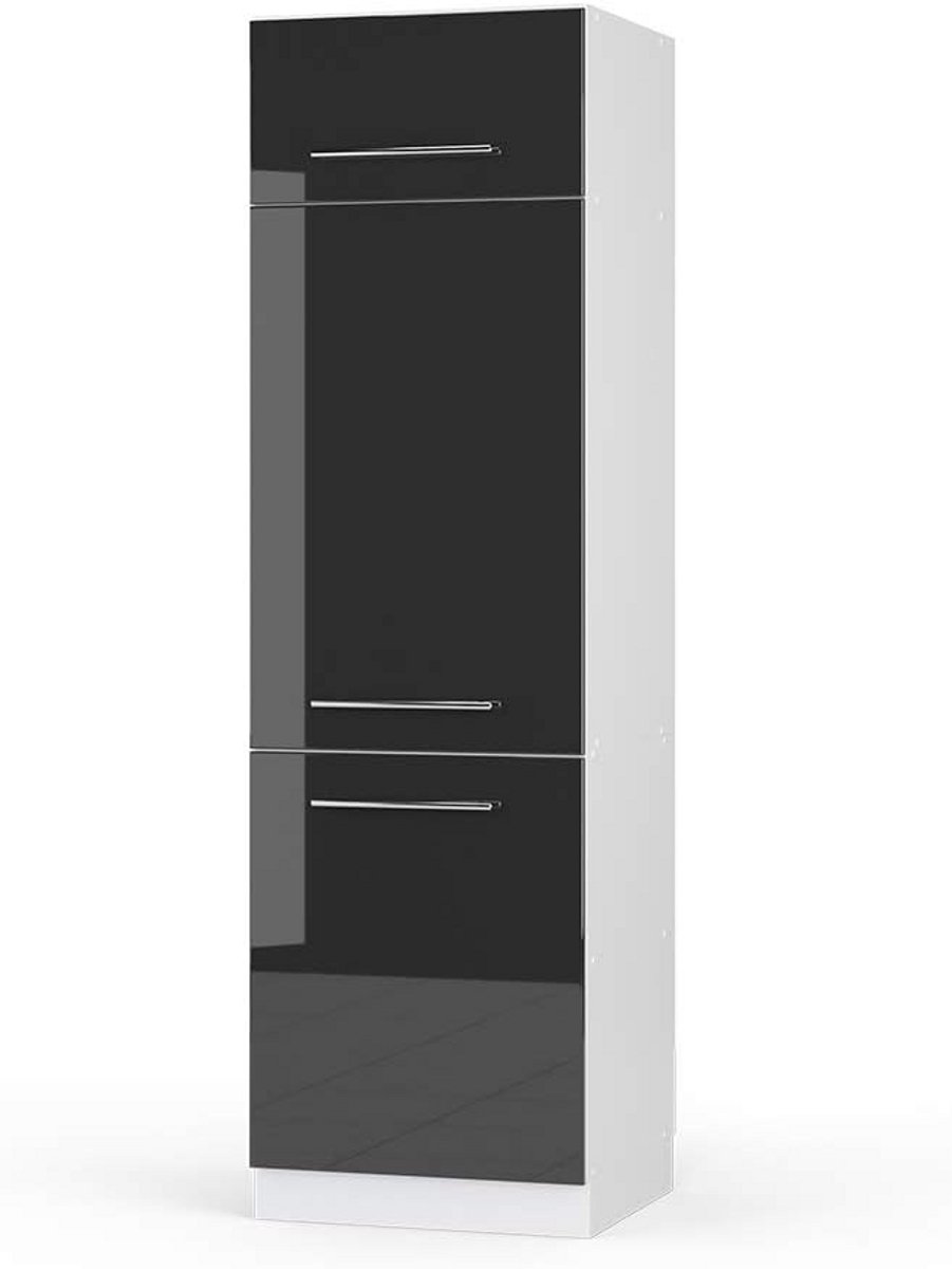 Hoogglans Antraciet Koelkastombouwkast 60 cm Modulaire Keukenmodule